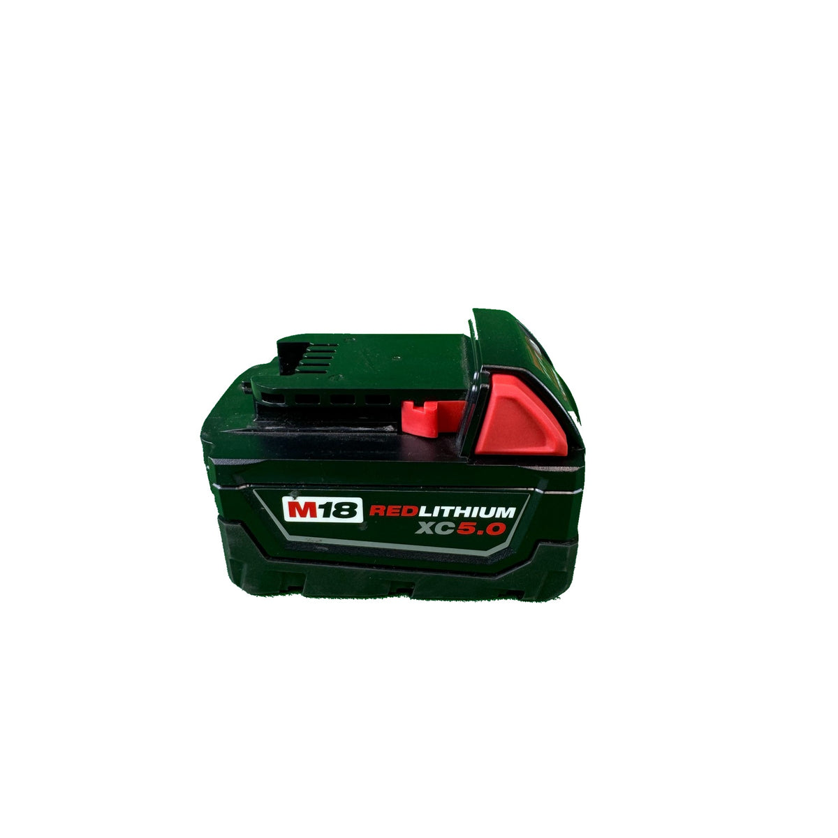 Milwaukee M18 XC5.0 5Ah battery pack, as sold with the Robotow 2.0, side view